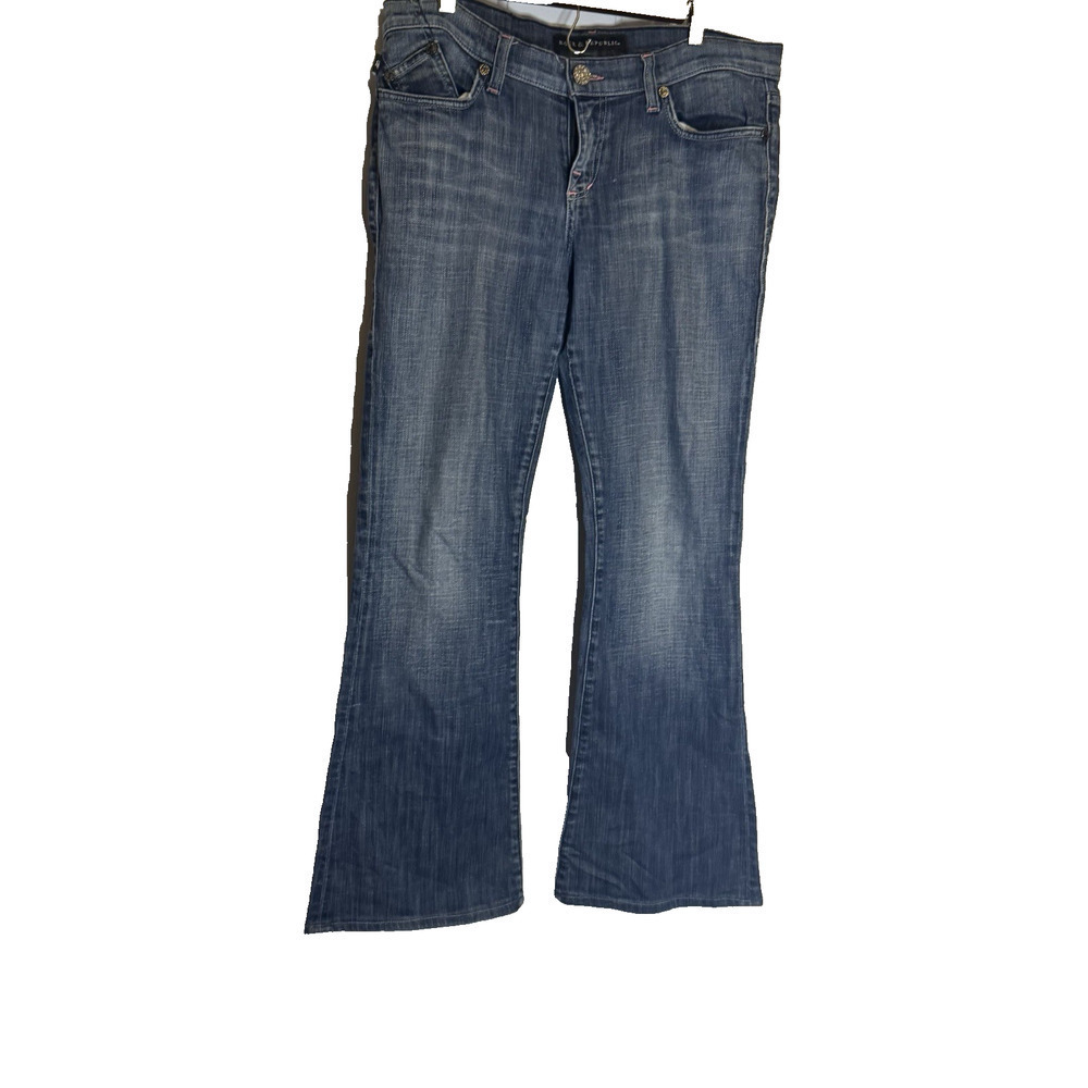 Rock & Republic Women Denim Blue Mid Rise Five Pocket Bootcut Jeans Size 31